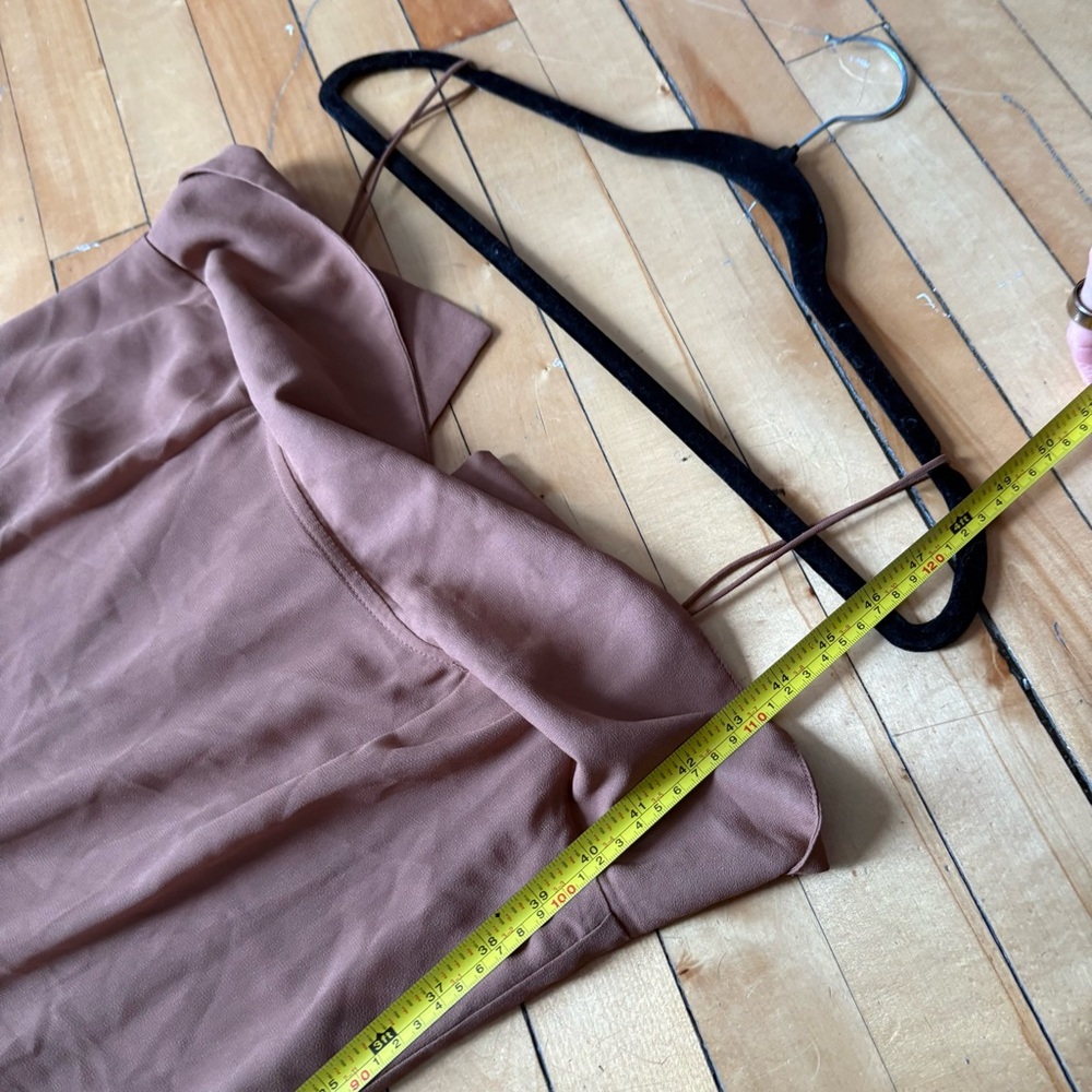 H&M Sz M Brown Flowy Minimalist Maxi Dress - Picture 9 of 12